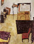 Egon Schiele Schiele-s Room in Neulengbach Sweden oil painting artist